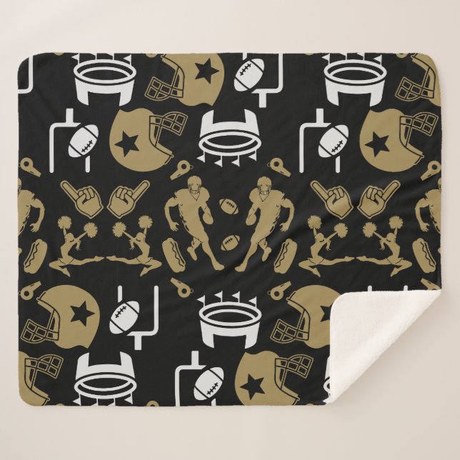 Cobertor Sherpa Ventilador de futebol americano (Frente (Horizontal))