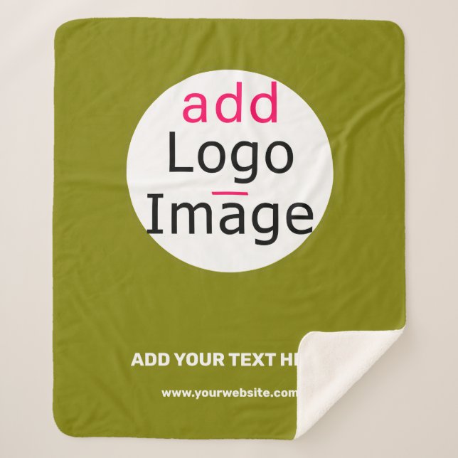 Cobertor Sherpa Verde Oleícola Mínimo Personalizável do Chic Comer (Frente)