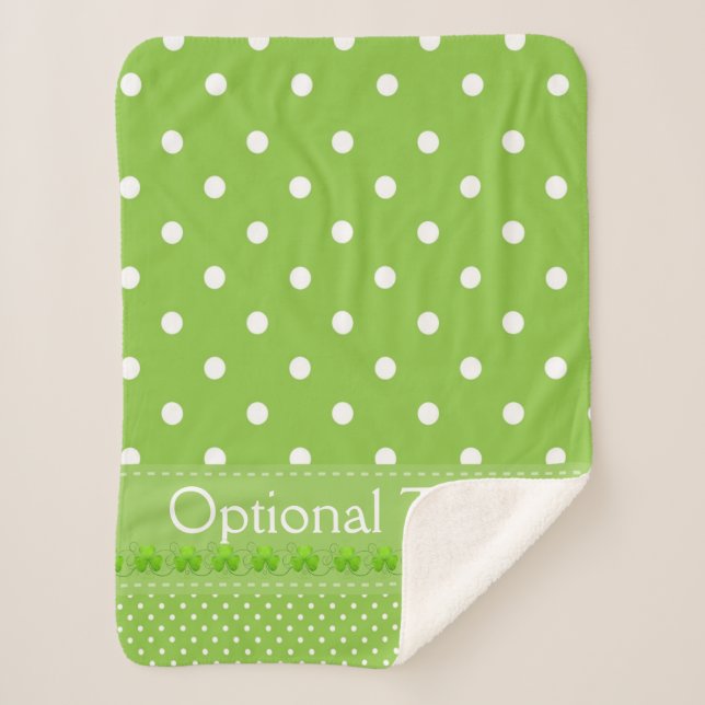 Cobertor Sherpa Verde, Pontos e Camarões (Frente)