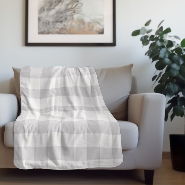 Cobertor Sherpa Verificação de Buffalo cinza | Farmhouse Moderna (Criador carregado)