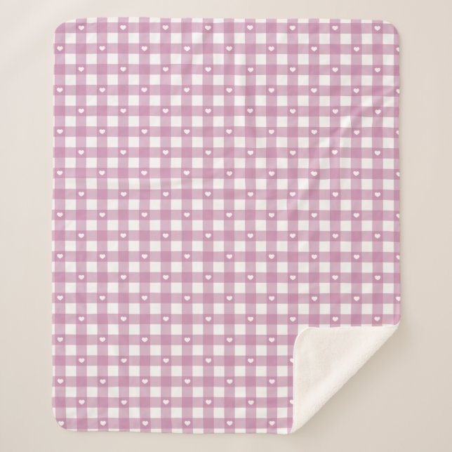 Cobertor Sherpa Verificações Magenta (Frente)