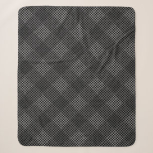 Cobertor Sherpa Verificado o padrão diagonal 2 tons b preto