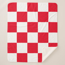 Cobertor Sherpa Verificadores Vermelhos Modernos da Croácia