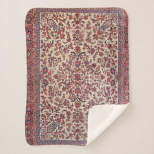 Cobertor Sherpa Vermelho Persa Azul-Rosa Claro Roxo 