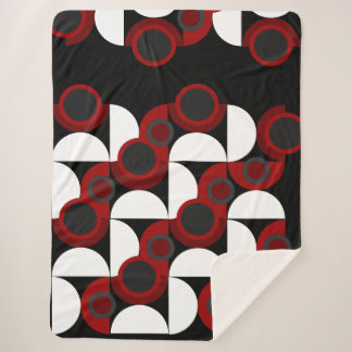 Cobertor Sherpa Vermelho, preto e cinza moderno do século médio