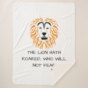 Cobertor Sherpa Verso da Escritura de Bíblia do Amos 3:8 KJV