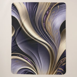 Cobertor Sherpa Véu Dourado - Abstrato Luxuoso em Ouro e Violeta