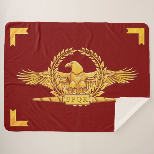 Cobertor Sherpa Vexilla SPQR Eagle (Frente (Horizontal))