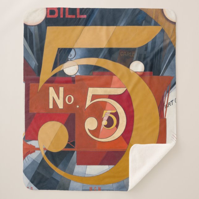 Cobertor Sherpa Vi a Figura 5 em Dourado | Charles Demuth | (Frente)