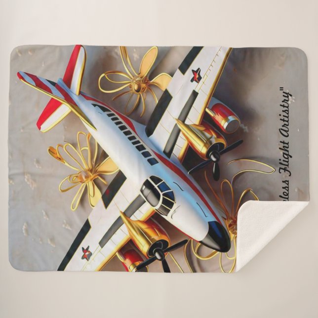 Cobertor Sherpa "Viagem Aérea de Luxo" (Frente (Horizontal))
