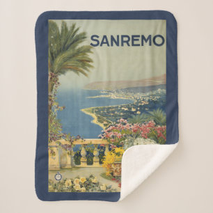 Cobertor Sherpa Viagens vintage De San Remo De Um Terrace