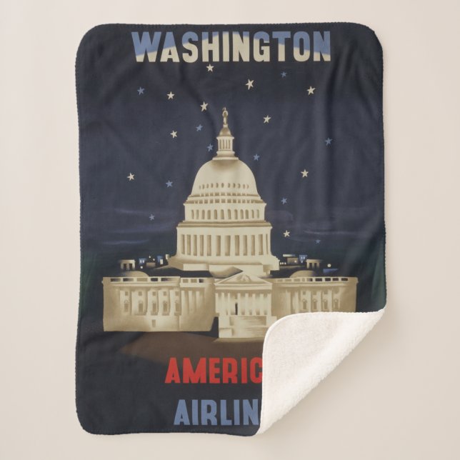 Cobertor Sherpa Viagens vintage Para American Airlines (Frente)