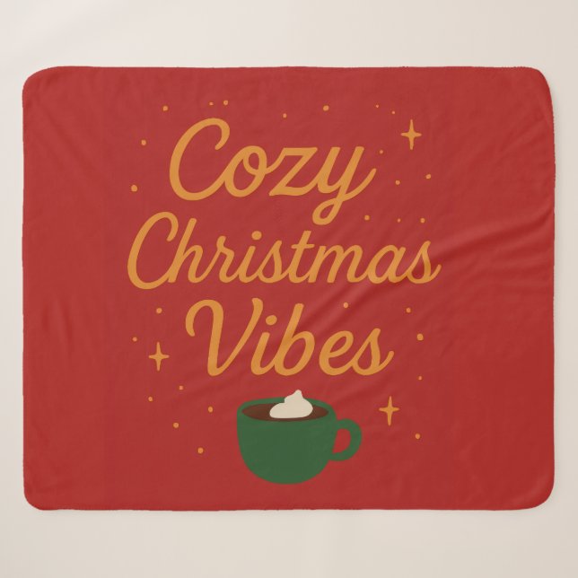 Cobertor Sherpa Vibrações Aconchegantes de Natal (Frente (Horizontal))