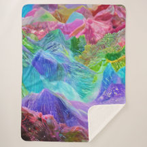 Vibrant Crystal Mountain Abstrato
