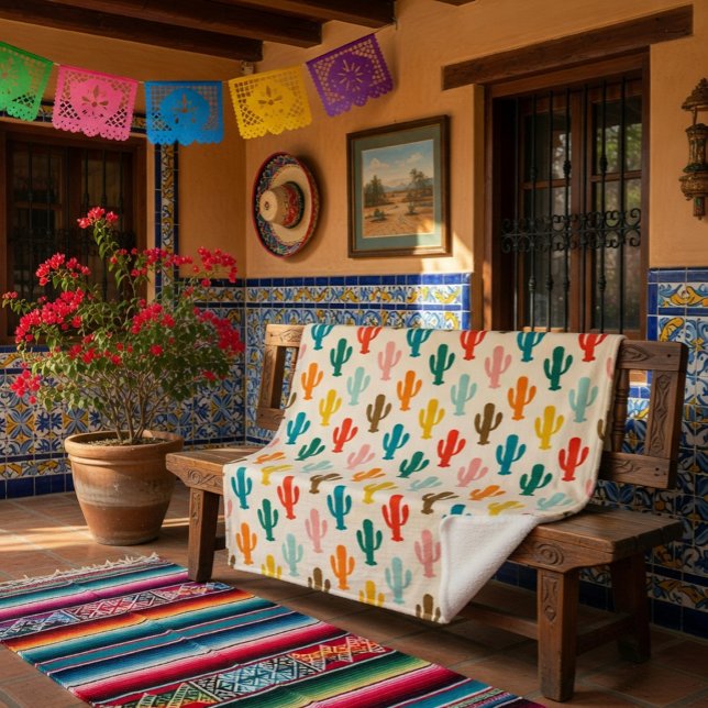 Cobertor Sherpa Vibrant Desert Botanical Throw Blanket  (Criador carregado)