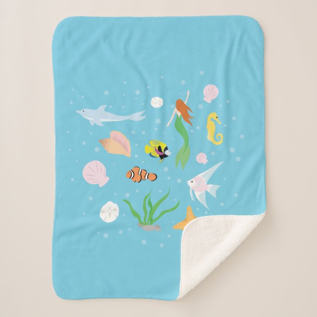 Cobertor Sherpa Vida Oceânica (Frente)