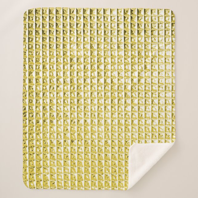 Cobertor Sherpa Vidro ouro preto: superfície luxuosa. (Frente)