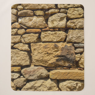 Cobertor Sherpa View of an old wall with yellow stonesabstract, ag