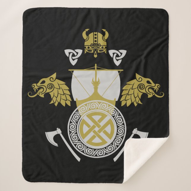 Cobertor Sherpa Viking Norsêmen (Frente)