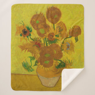 Cobertor Sherpa Vincent Van Gogh 15 Sunflower Painting