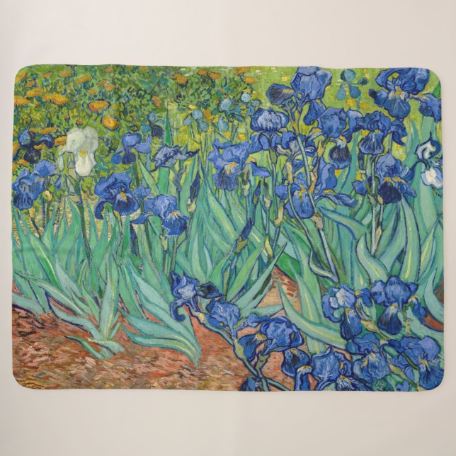 Cobertor Sherpa Vincent Van Gogh - Íris (Frente (Horizontal))