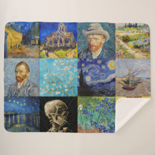 Cobertor Sherpa Vincent van Gogh - Masterworks Mosaic Patchwork