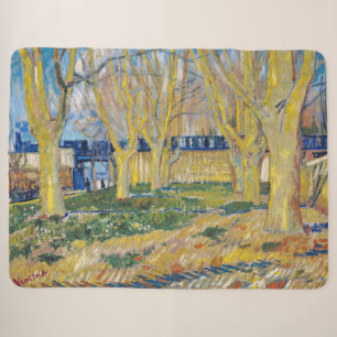 Cobertor Sherpa Vincent van Gogh - O Trem Azul