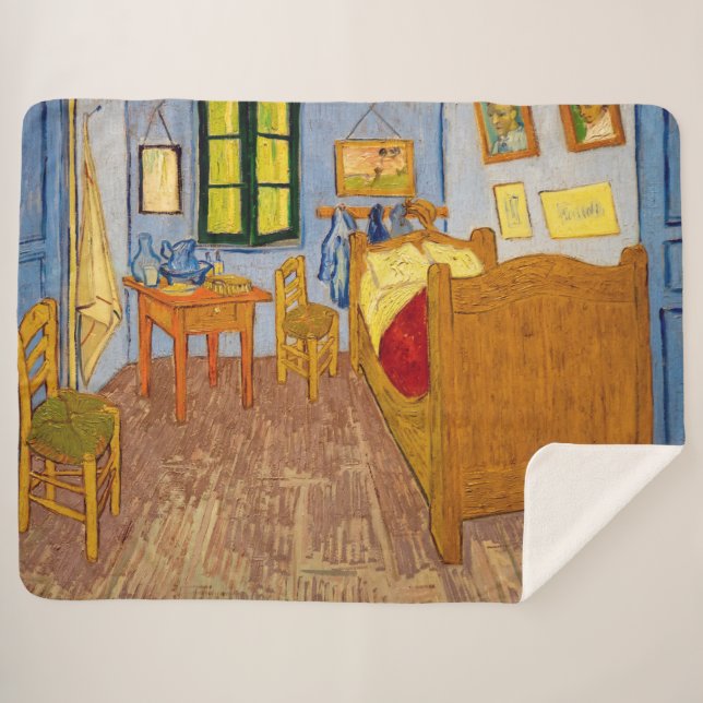 Cobertor Sherpa Vincent van Gogh - Quarto de Vincent em Arles (Frente (Horizontal))