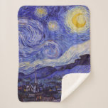 Cobertor Sherpa Vincent Van Gogh Starry Night Vintage Fine Art<br><div class="desc">Vincent van Gogh Starry Night Fine Art Painting Starry Night Starry Night é uma pintura do artista poste-impressionista holandês Vincent van Gogh. O céu azul à noite está cheio de nuvens, estrelas e uma lua crescente brilhante. A Noite Estrelada é a única noturna na série de visões da janela do...</div>