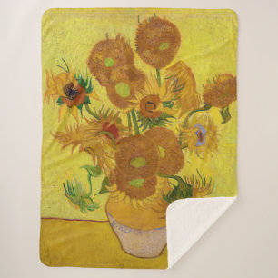 Cobertor Sherpa Vincent van Gogh - Vase com Quinze Girassóis