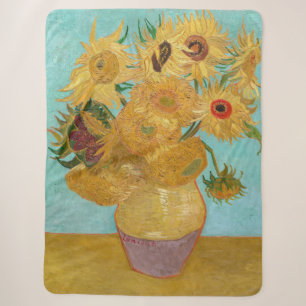 Cobertor Sherpa Vincent Van Gogh - Vaso com Doze Girassóis