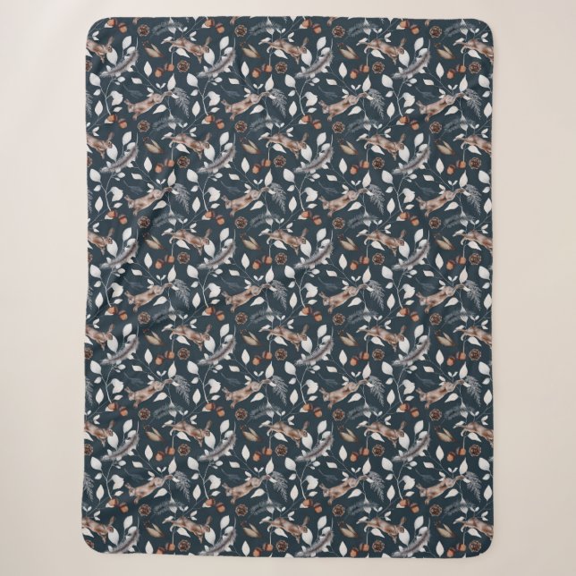 Cobertor Sherpa Vinhas de Sebes Coelhos Saltitantes (Frente)