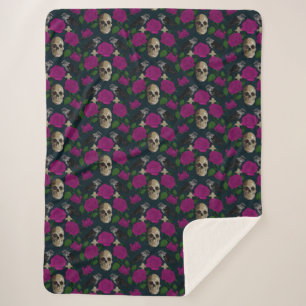 Cobertor Sherpa Vinhas Rosa de Grãos Góticos Escuros Raven Cor-de-