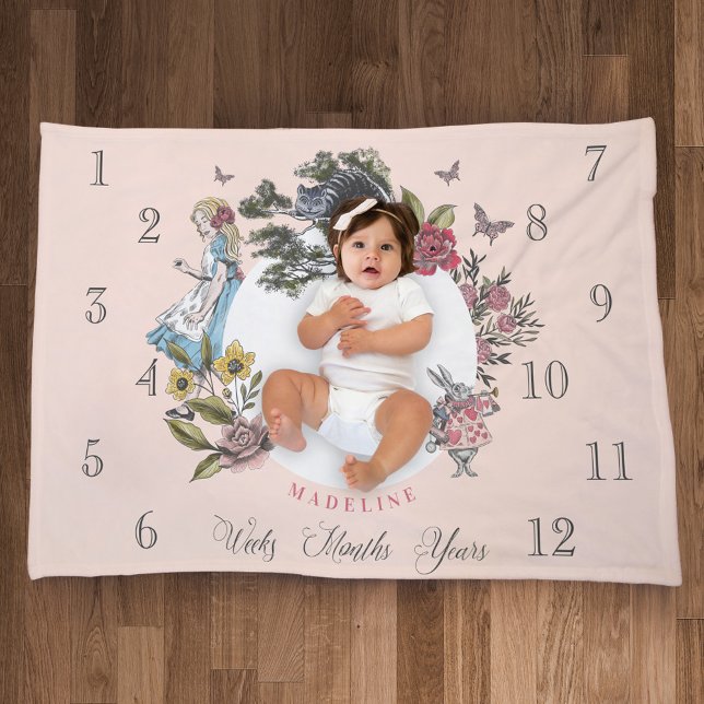 Cobertor Sherpa Vintage Alice no País das Maravilhas | Etapa do mê (Criador carregado)