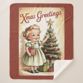 Cobertor Sherpa Vintage Christmas Sherpa Blanket