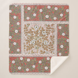 Cobertor Sherpa Vintage da ilustração da Rosa selvagem