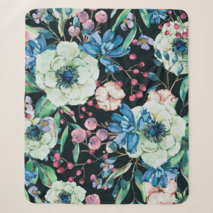 Cobertor Sherpa Vintage decorativa, aquarela natural