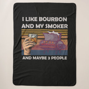 Cobertor Sherpa Vintage Eu Gosto De Bourbon Meu Fumador Três Pess