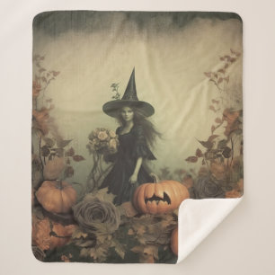 Cobertor Sherpa Vintage Halloween Witchcraft (3)