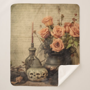 Cobertor Sherpa Vintage Halloween Witchcraft (4)