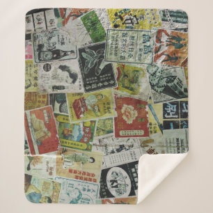 Cobertor Sherpa Vintage Hong Kong anunciando muro.