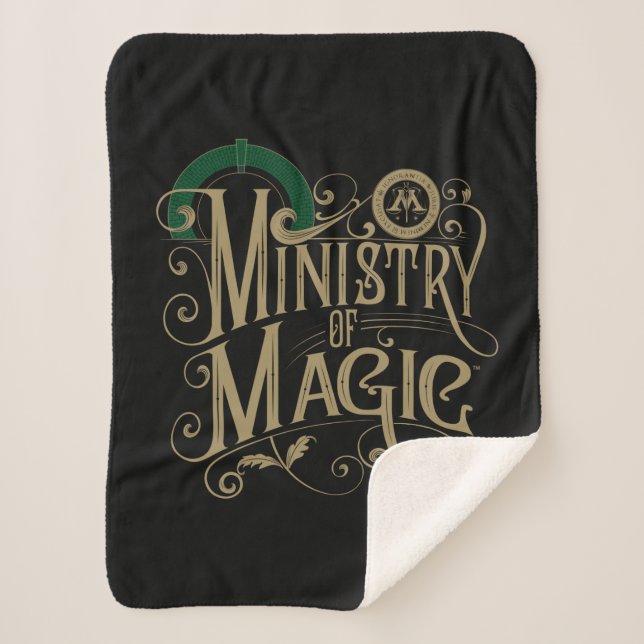 Cobertor Sherpa Vintage MINISTRY OF MAGIC™ Graphic (Frente)