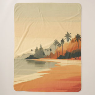 Cobertor Sherpa Vintage/Retro Beach/tropical