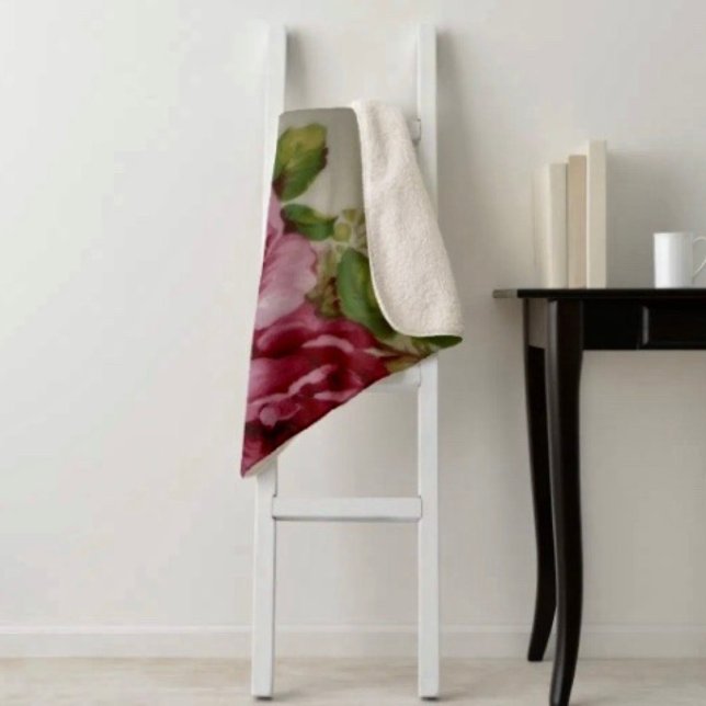 Cobertor Sherpa Vintage Rose Elegance  (Criador carregado)