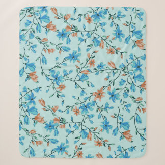 Cobertor Sherpa Vintage Simples: Padrão de Tecido Floral