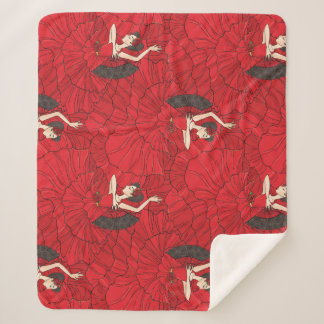 Cobertor Sherpa Vintage Tango Flamenco Dance Patterno