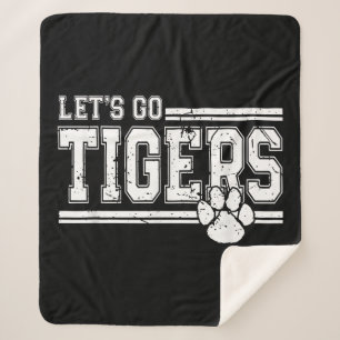 Cobertor Sherpa Vintage Tigers School Sports Name Retro