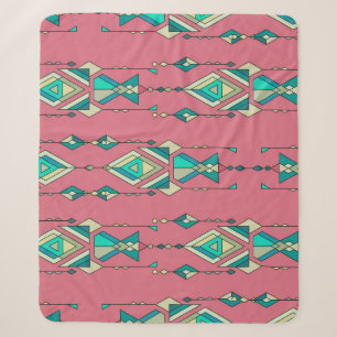 Cobertor Sherpa Vintage Tribal: Padrão Étnico Sem Olhos