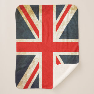 Cobertor Sherpa Vintage Union Jack British Flag Sherpa Blanket