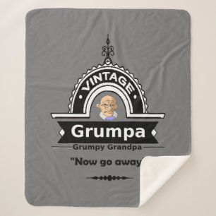 Cobertor Sherpa Vintage Vovô Grumpy Agora Vai Se Divertir